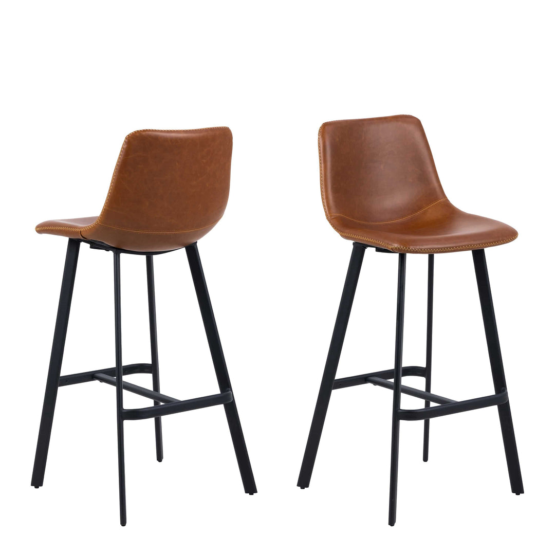 I_Oregon Bar Chair in Brown Set of 2 - TidySpaces