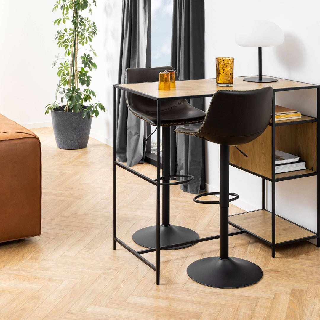 I_Oregon Bar Stool in Black Set of 2 - TidySpaces