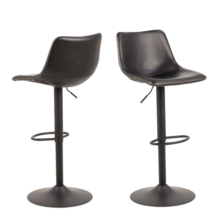 I_Oregon Bar Stool in Black Set of 2 - TidySpaces