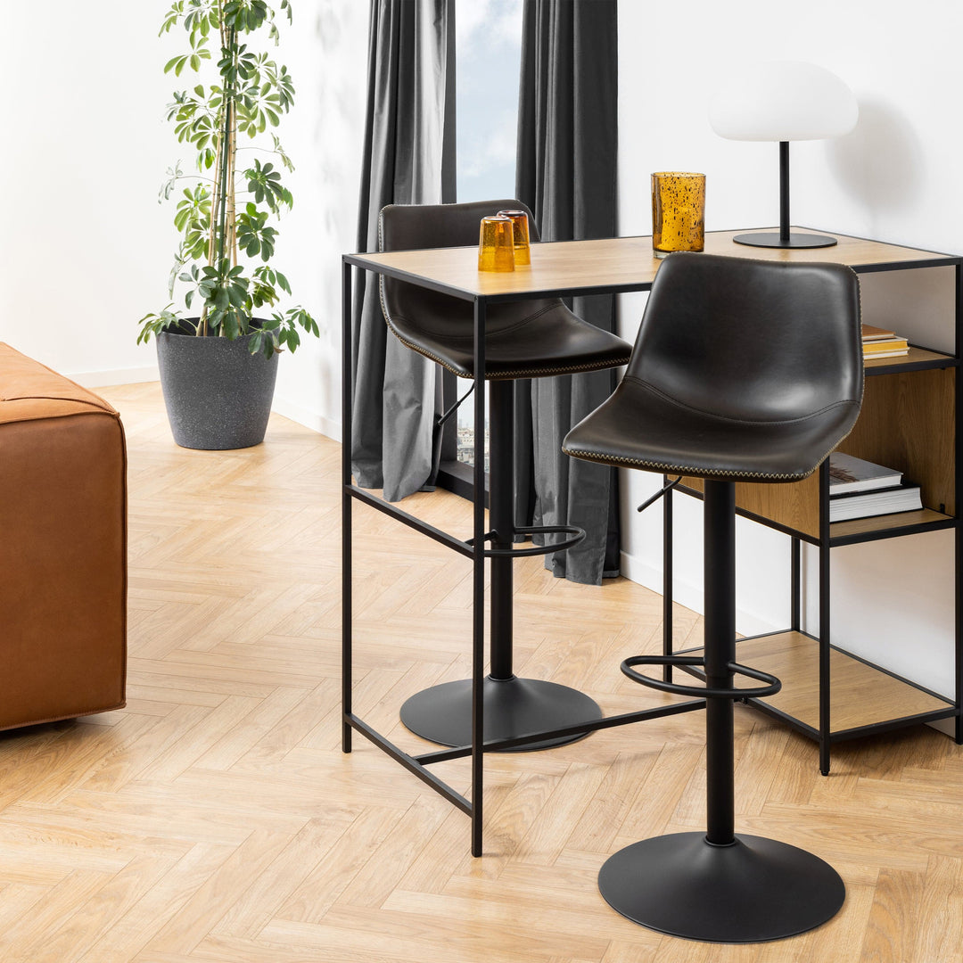 I_Oregon Bar Stool in Black Set of 2 - TidySpaces