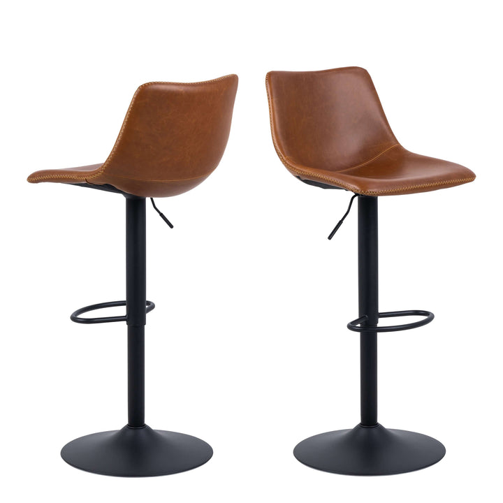 I_Oregon Bar Stool in Brown Set of 2 - TidySpaces