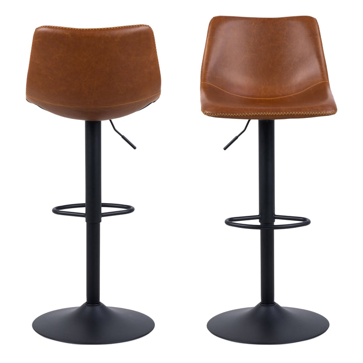 I_Oregon Bar Stool in Brown Set of 2 - TidySpaces