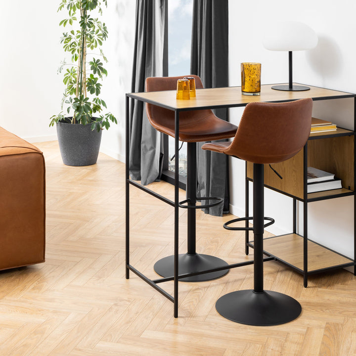 I_Oregon Bar Stool in Brown Set of 2 - TidySpaces