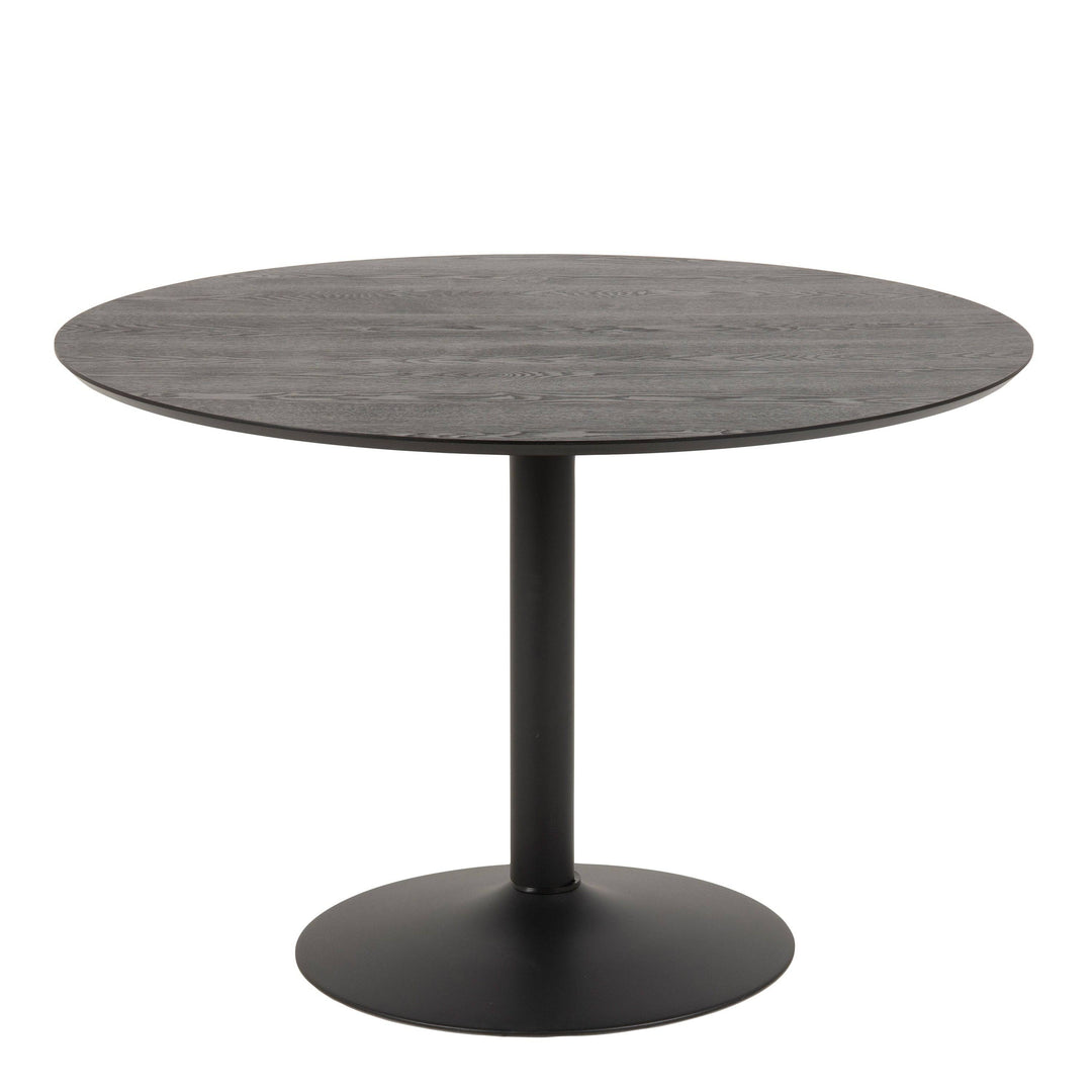 Ibiza Round Dining Table in Black Ash - TidySpaces