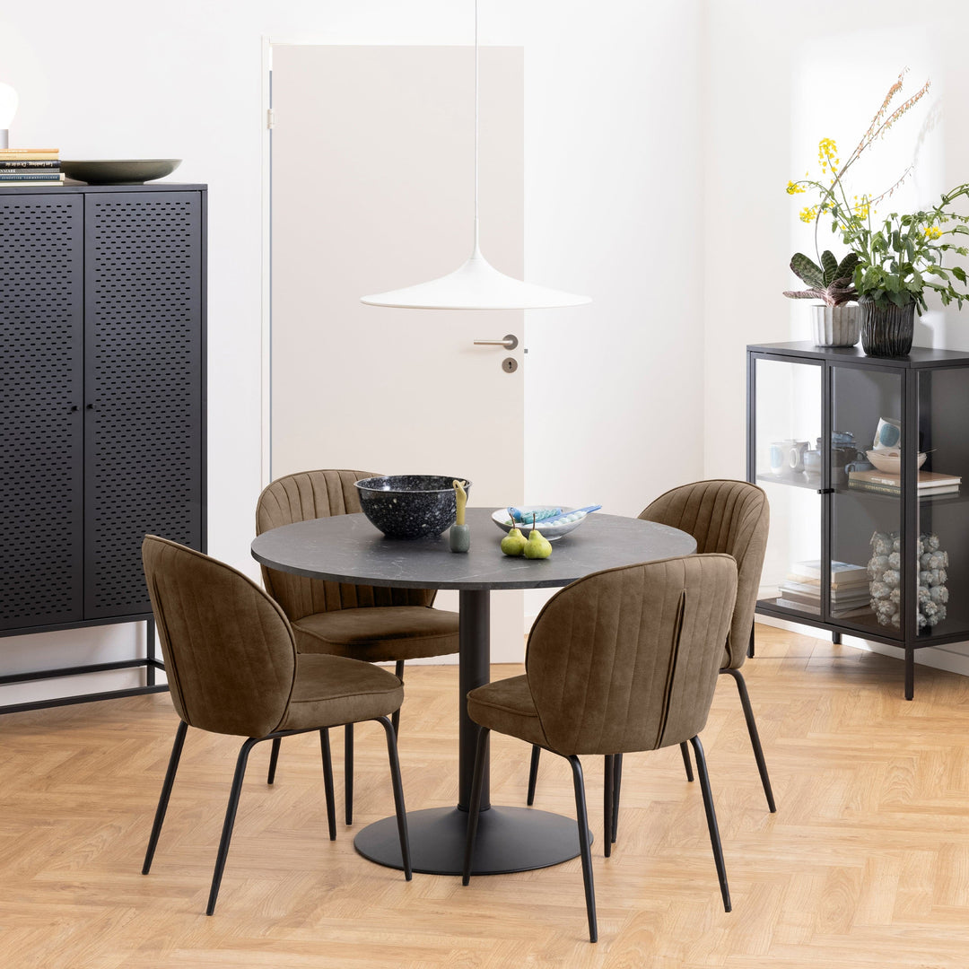 Ibiza Round Dining Table in Black - TidySpaces