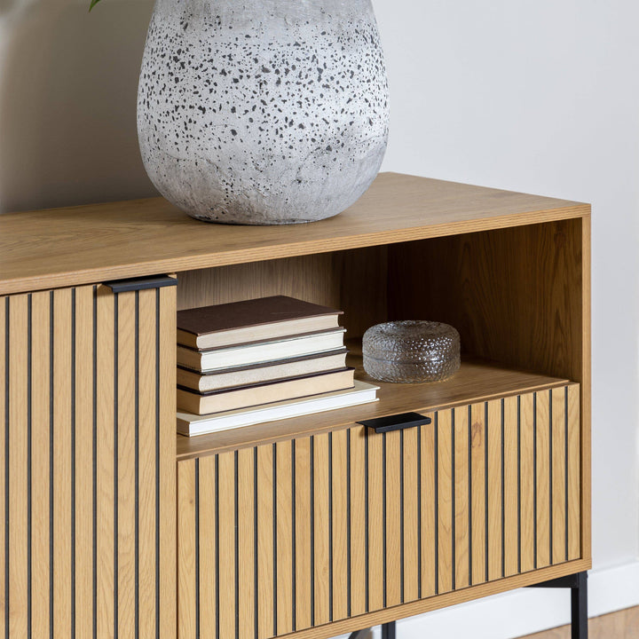 Jaipur Sideboard with  2 Doors and 1 Drawer in Black - TidySpaces