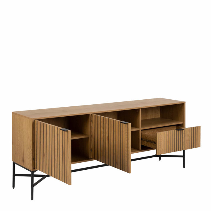 Jaipur Sideboard with  2 Doors and 1 Drawer in Black - TidySpaces