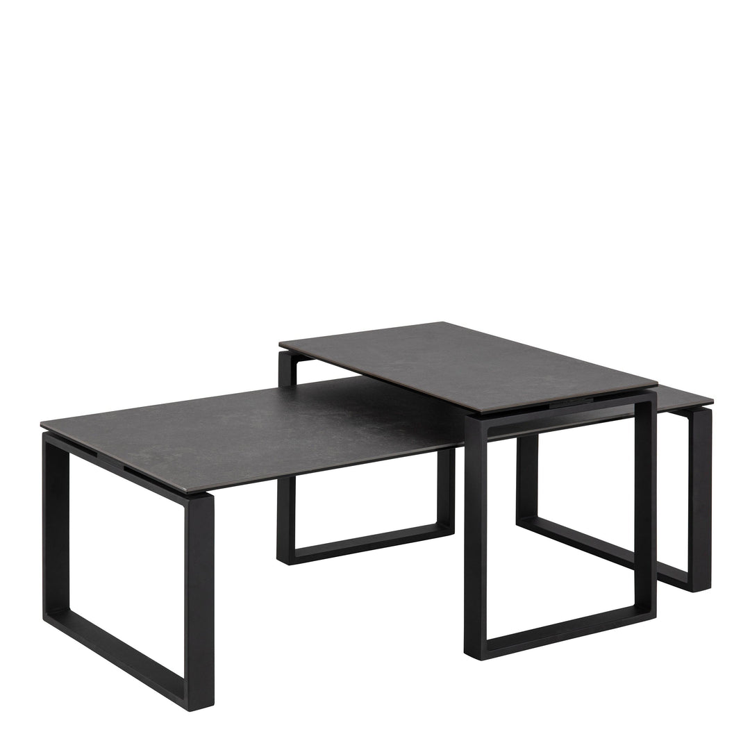 Katrine Coffee Table Set in Black - TidySpaces