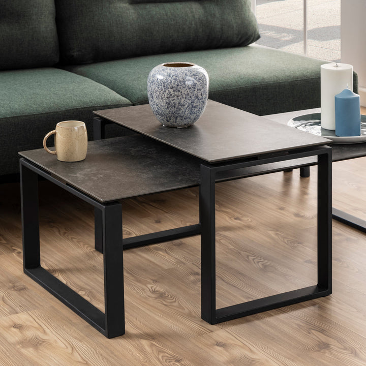 Katrine Coffee Table Set in Black - TidySpaces