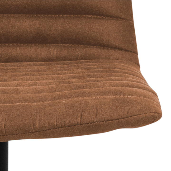 Kimmy Bar Stool with  Brown Fabric in Set of 2 - TidySpaces