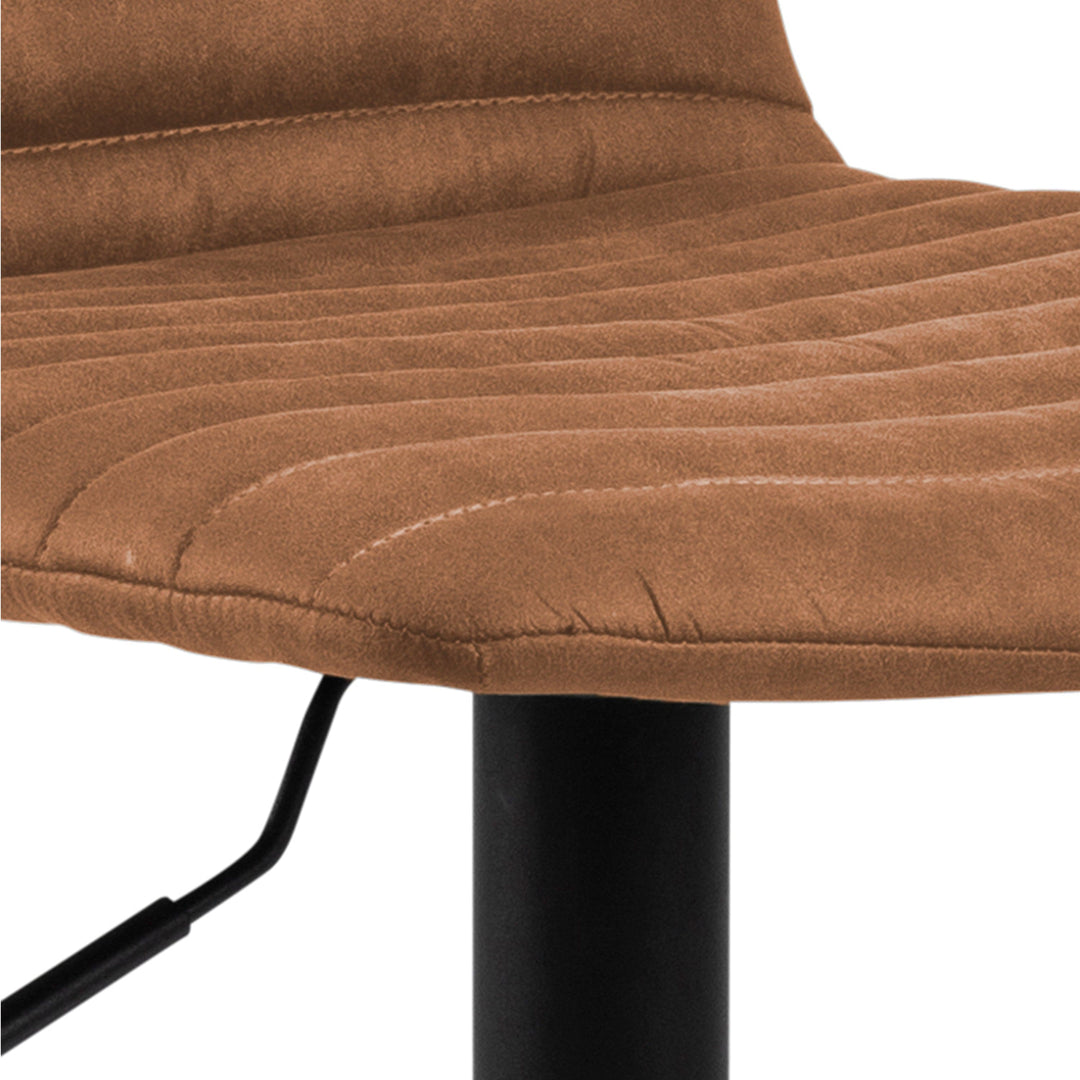 Kimmy Bar Stool with  Brown Fabric in Set of 2 - TidySpaces