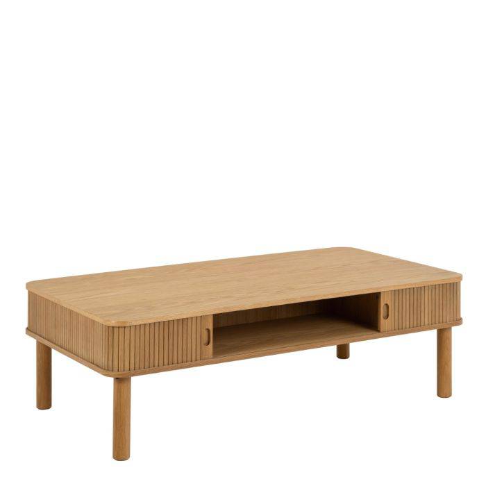 Langley Coffee Table Sliding door in Oak - TidySpaces