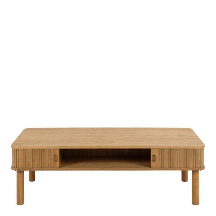 Langley Coffee Table Sliding door in Oak - TidySpaces