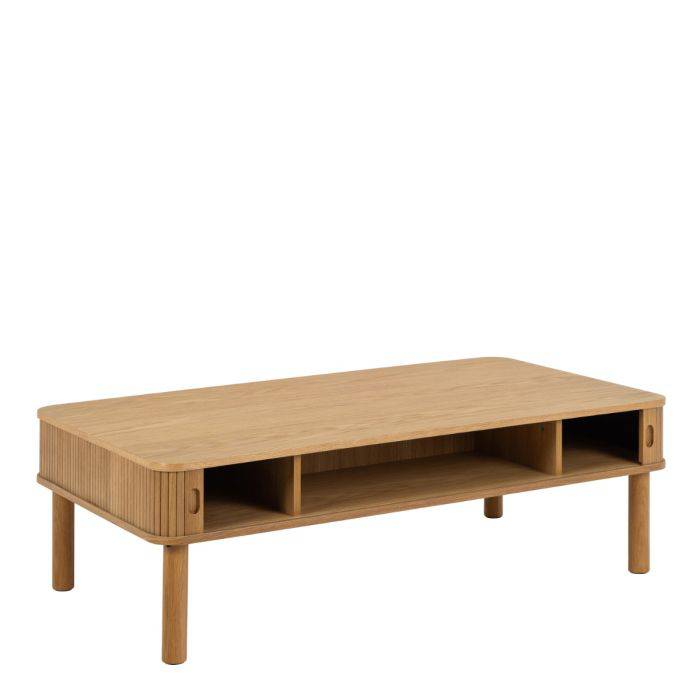 Langley Coffee Table Sliding door in Oak - TidySpaces