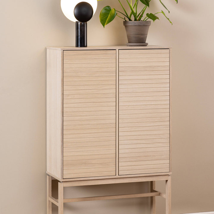 Linley Cabinet with 2 doors and 4 shelves in White Oak - TidySpaces