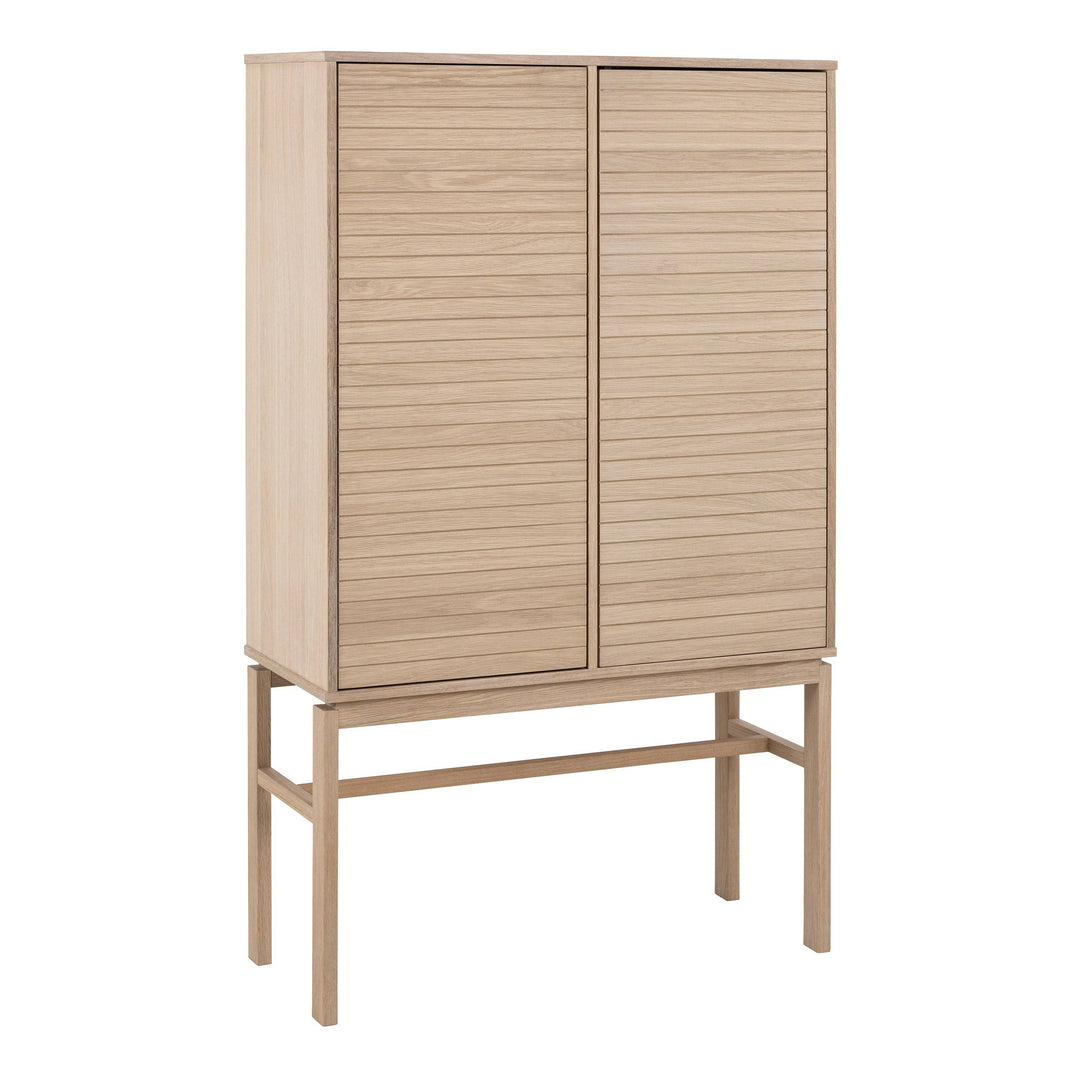 Linley Cabinet with 2 doors and 4 shelves in White Oak - TidySpaces