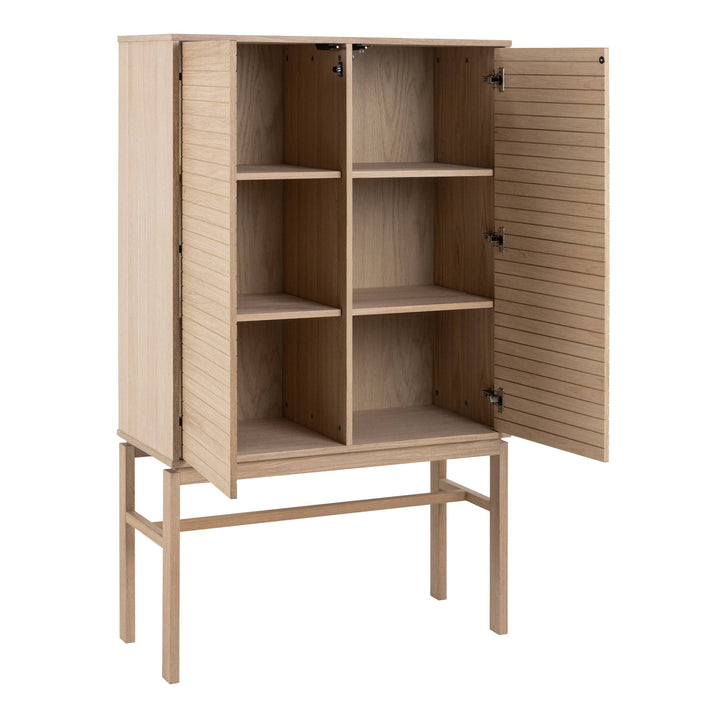 Linley Cabinet with 2 doors and 4 shelves in White Oak - TidySpaces