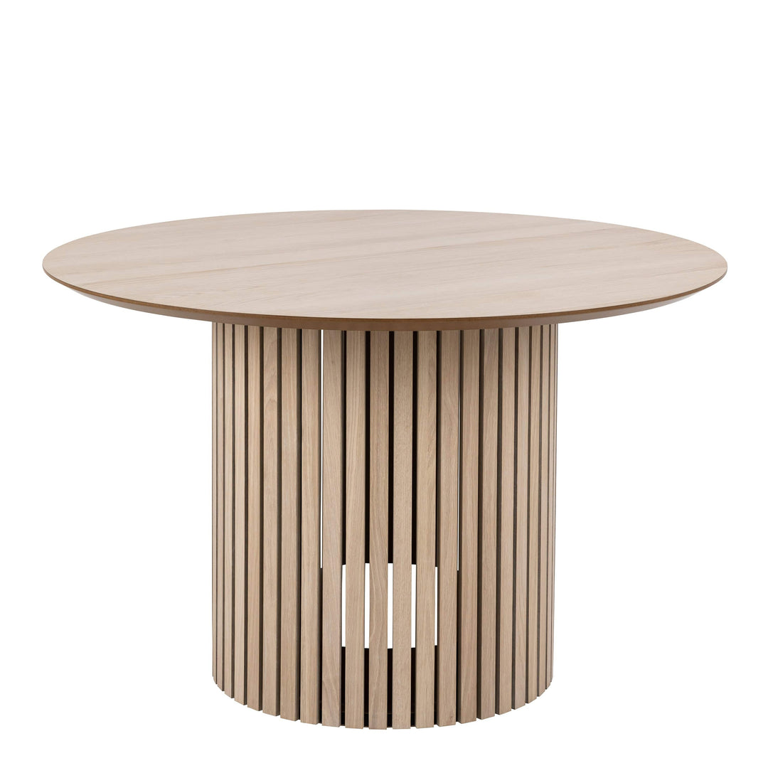 Linley Round Dining Table in White Oak - TidySpaces