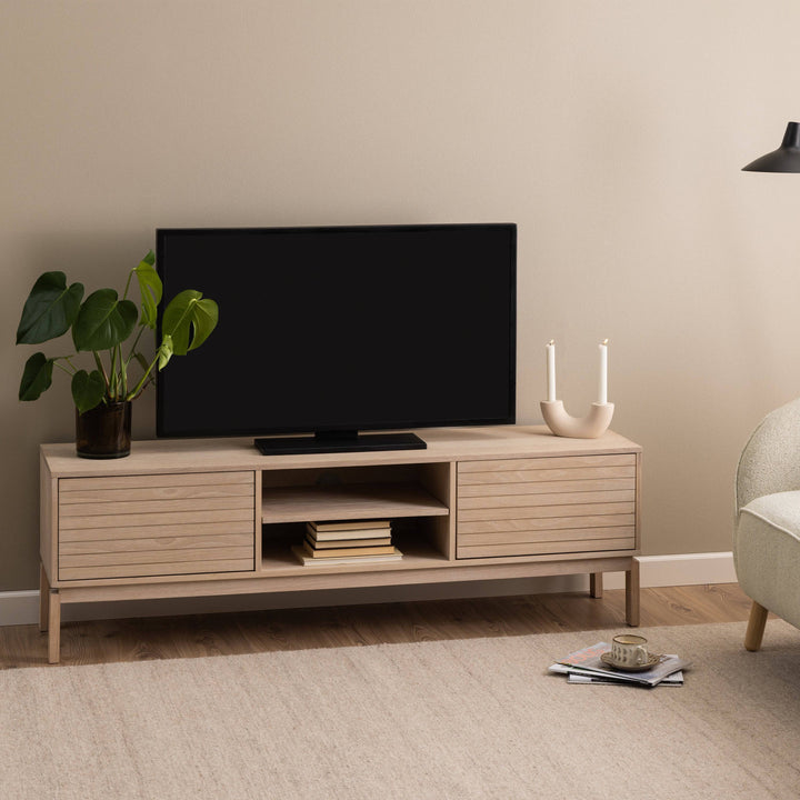 Linley TV Unit in White Oak - TidySpaces