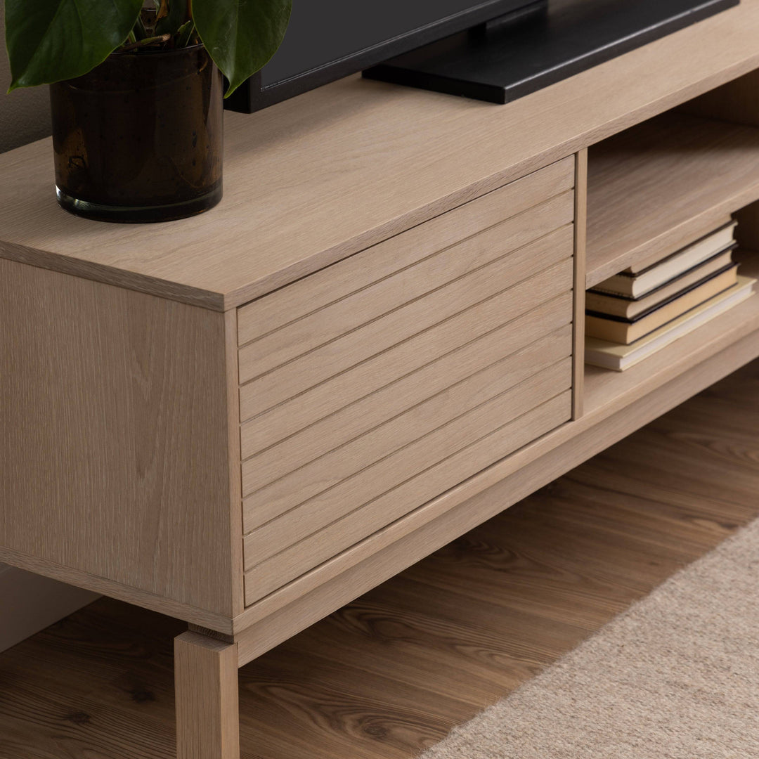 Linley TV Unit in White Oak - TidySpaces