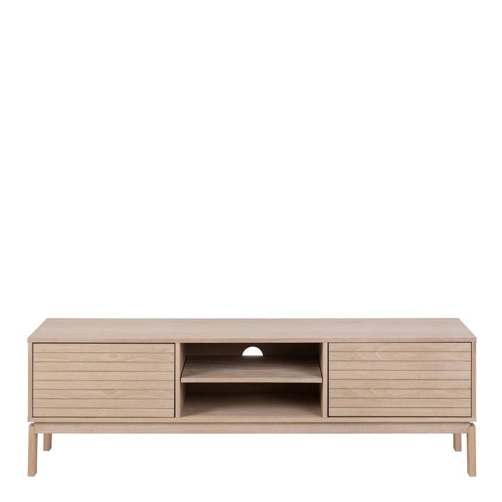 Linley TV Unit in White Oak - TidySpaces