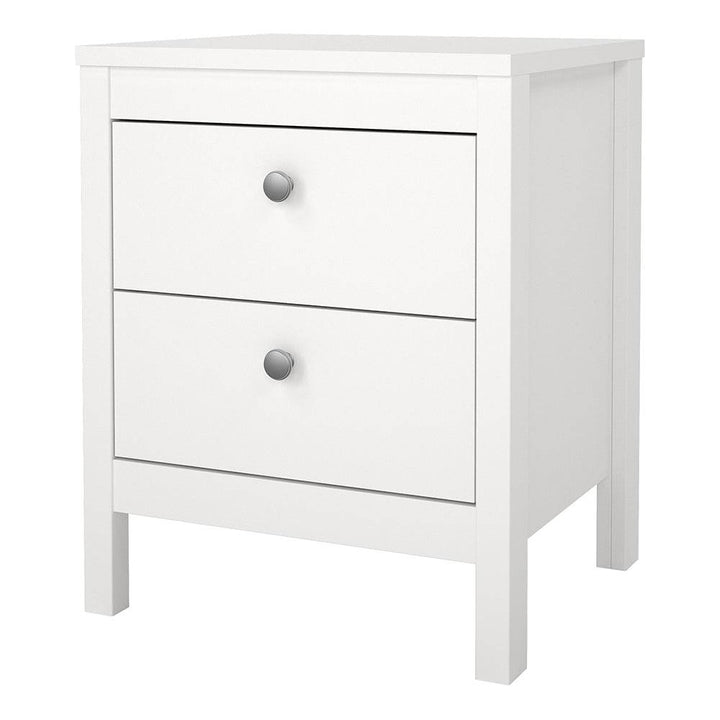 Madrid Bedside Table 2 drawers in White - TidySpaces