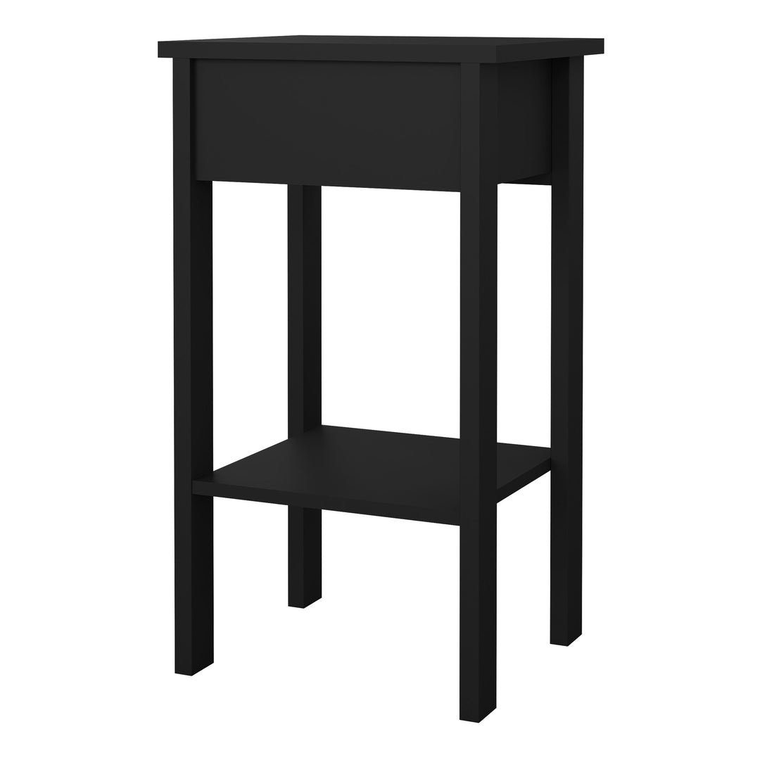 Madrid Bedside Table with 1 Drawer in Matt Black - TidySpaces