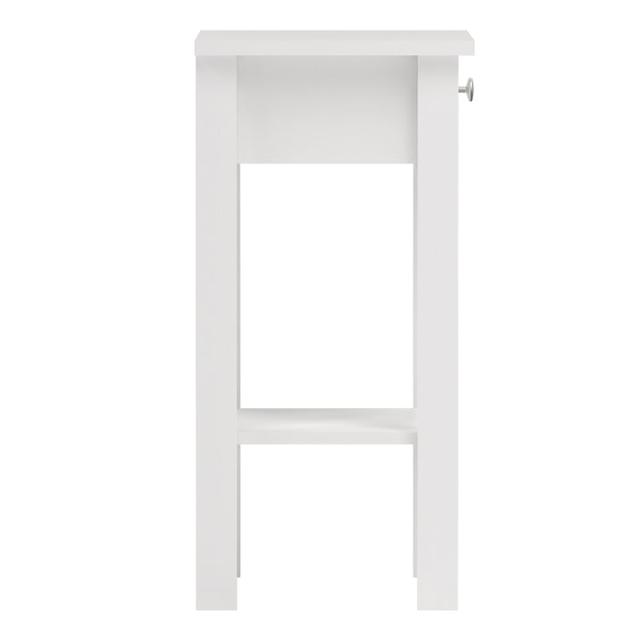 Madrid Bedside Table with 1 Drawer in White - TidySpaces