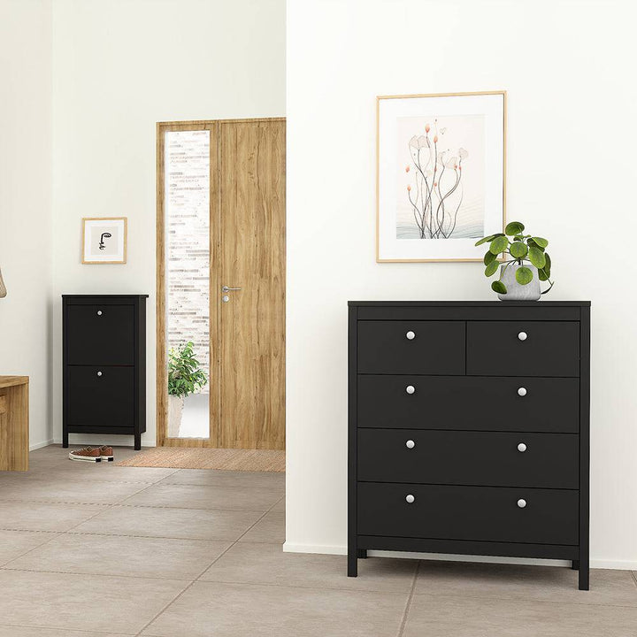 Madrid Chest 3+2 drawers in Matt Black - TidySpaces