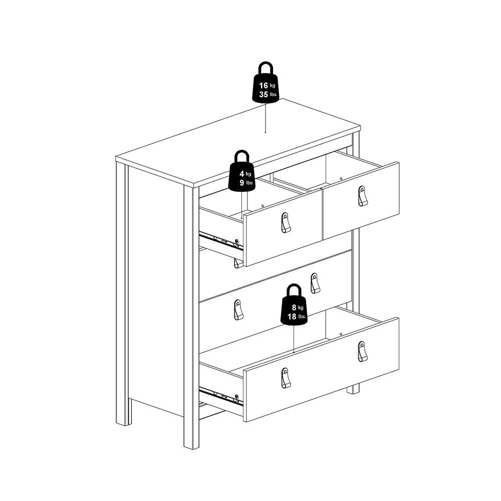 Madrid Chest 3+2 drawers in White - TidySpaces