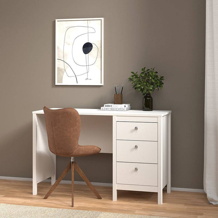 Madrid Desk 3 drawers White - TidySpaces