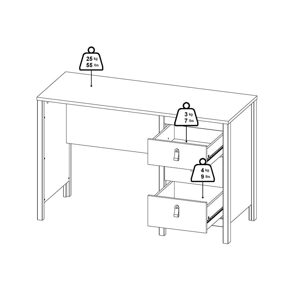 Madrid Desk 3 drawers White - TidySpaces