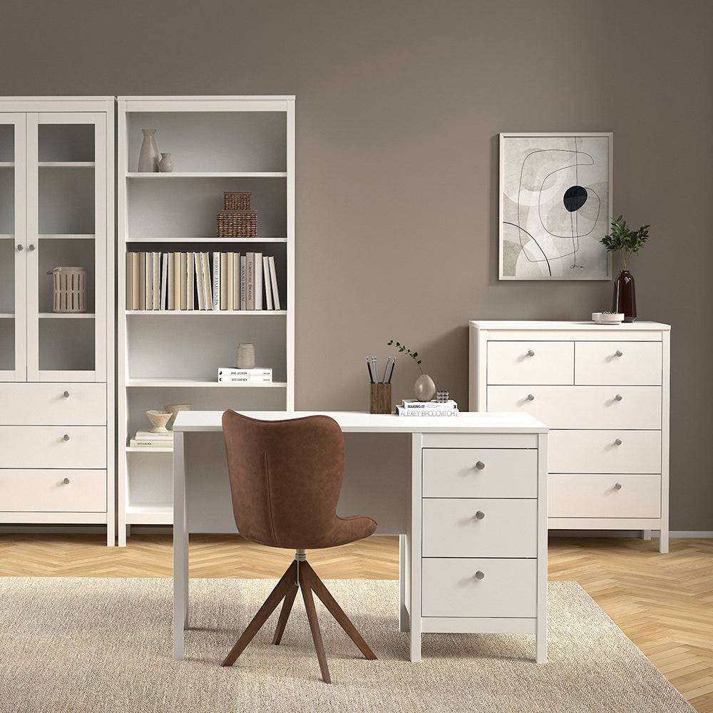 Madrid Desk 3 drawers White - TidySpaces