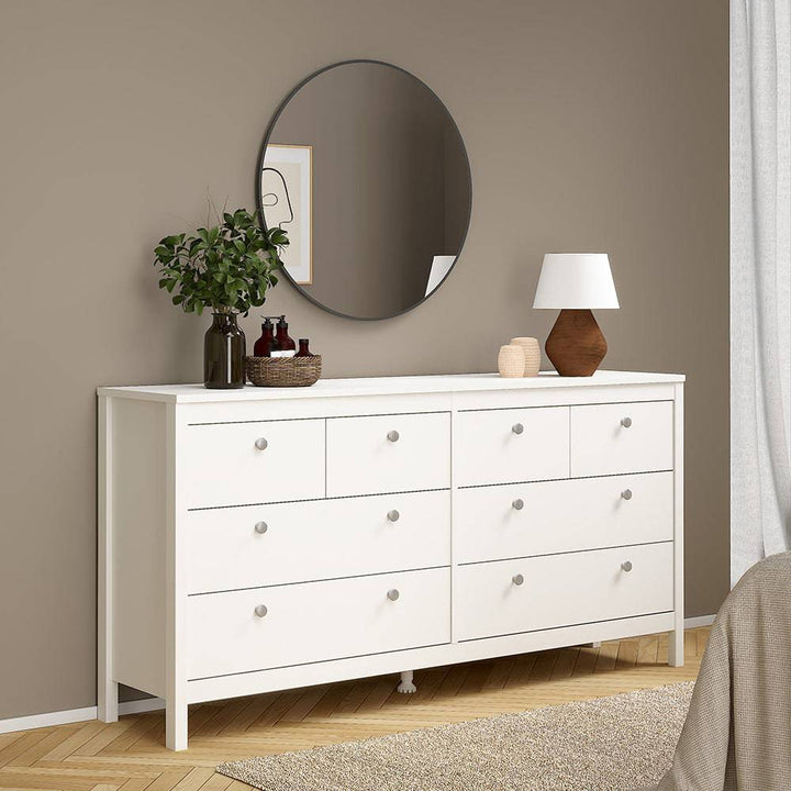 Madrid Double dresser 4+4 drawers in White - TidySpaces