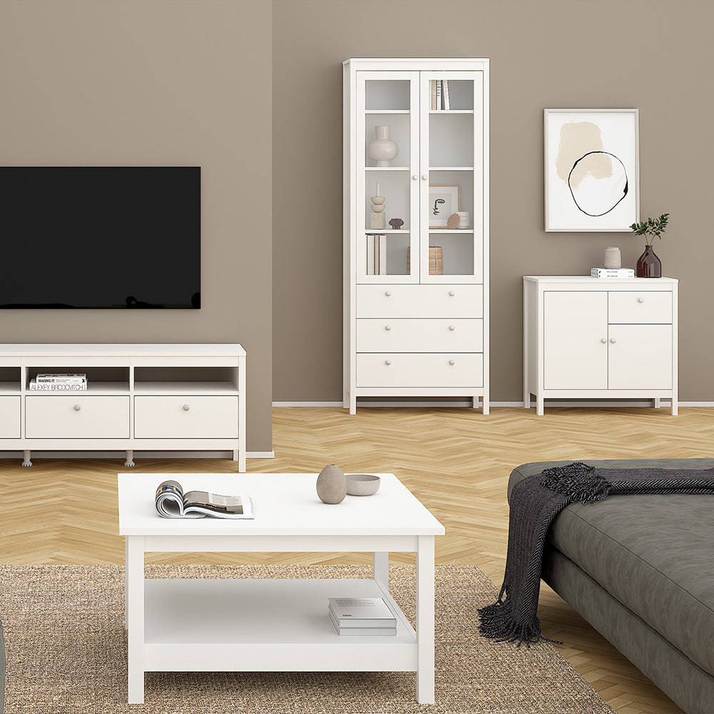 Madrid Sideboard 2 doors + 1 drawer in White - TidySpaces