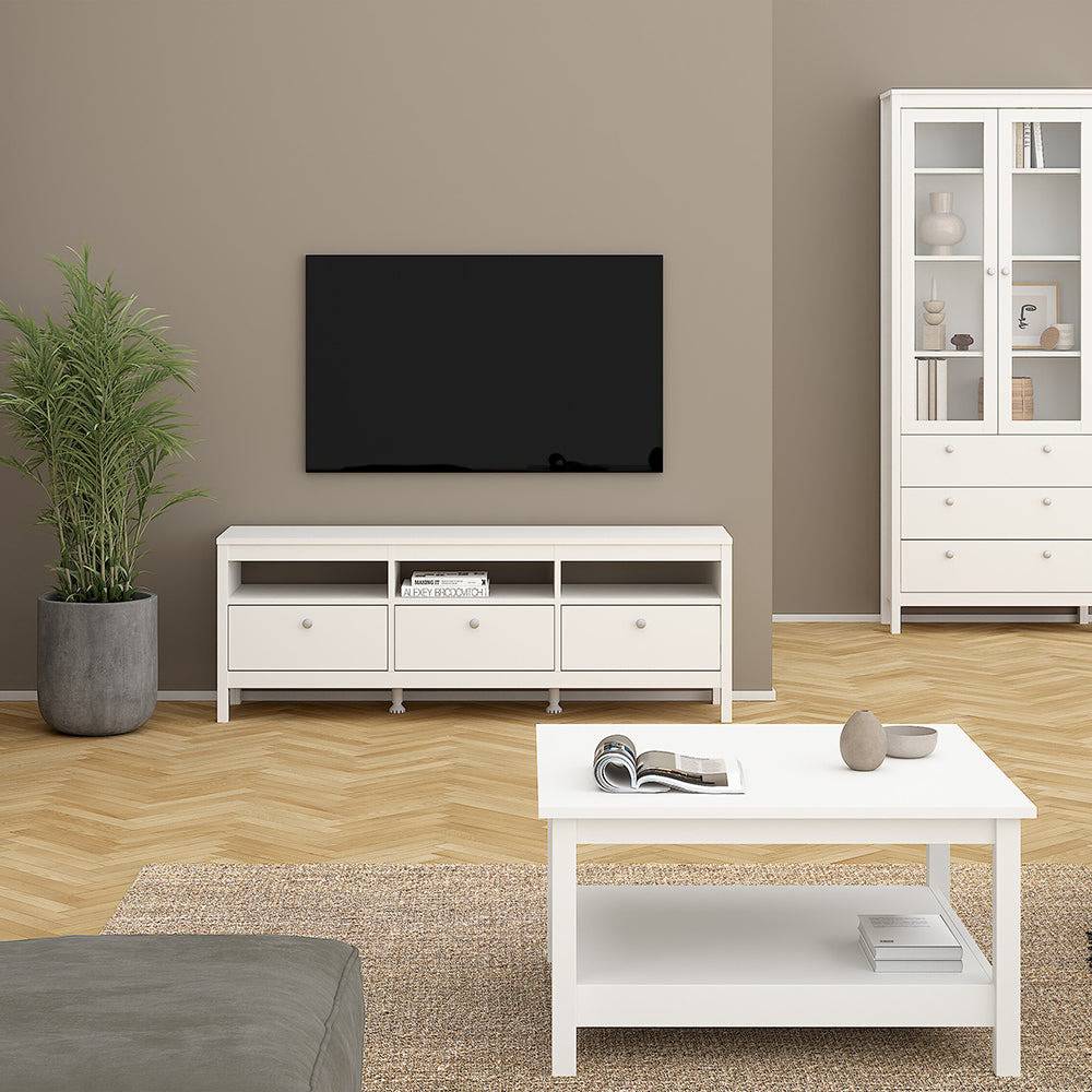 Madrid Tv-unit 3 drawers in White - TidySpaces