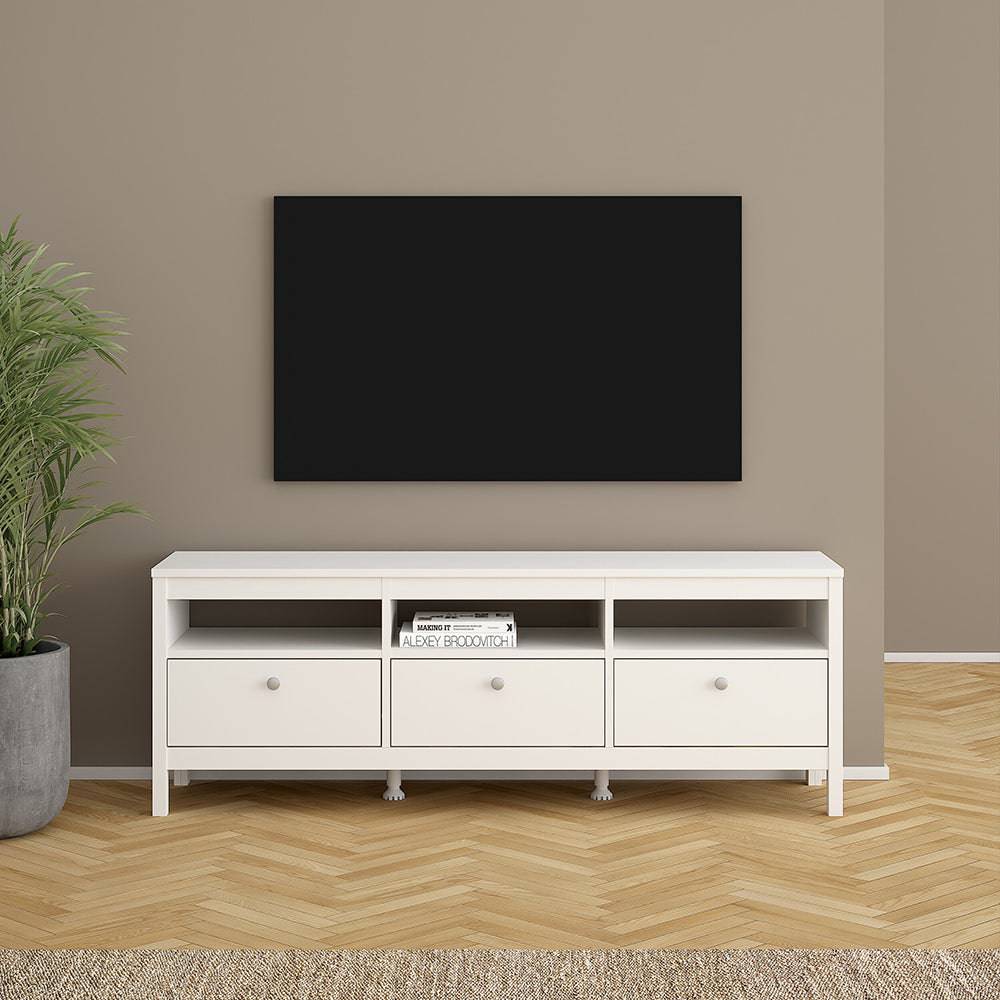 Madrid Tv-unit 3 drawers in White - TidySpaces