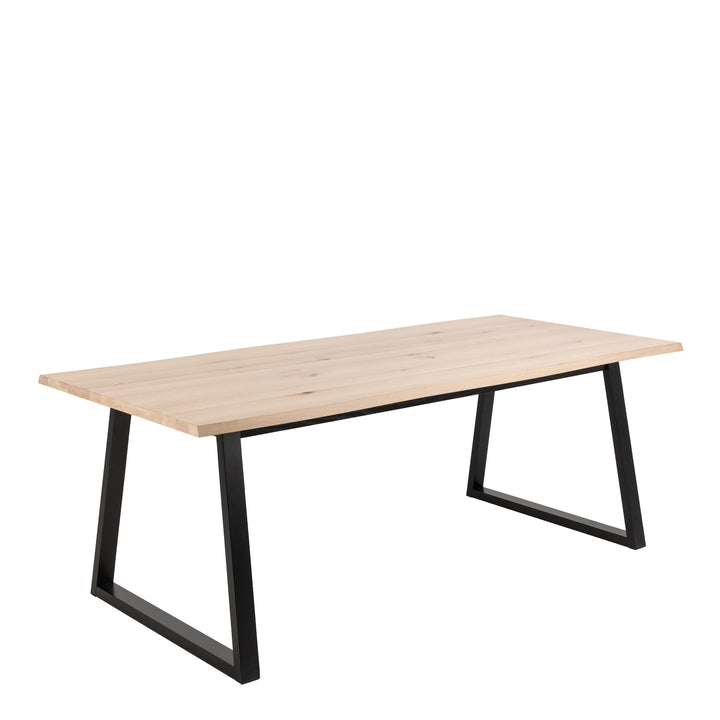 Malika Dining Table in White Oak and Black - TidySpaces