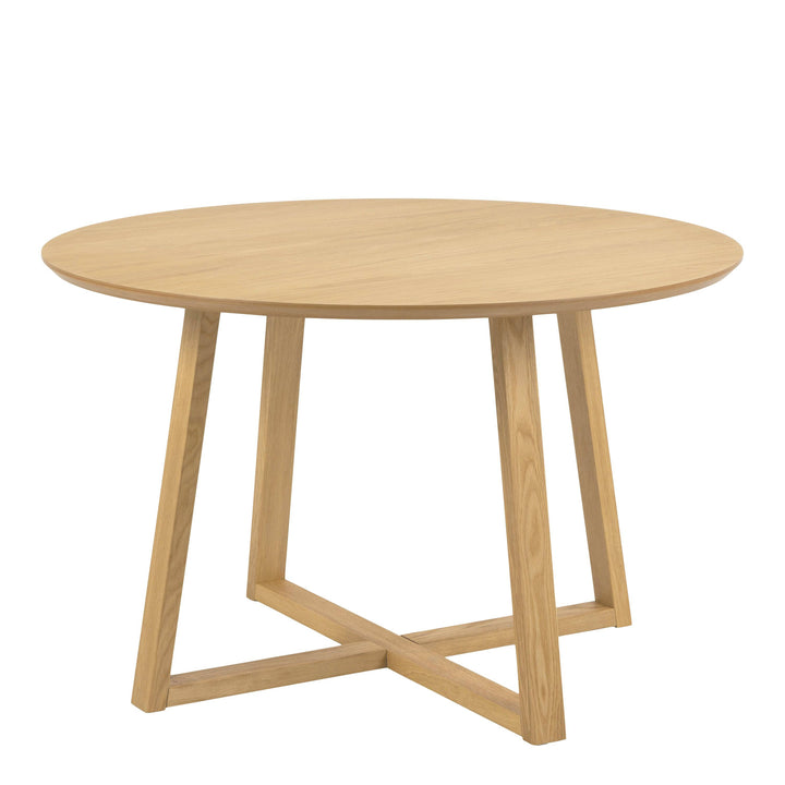 Malika Round Dining Table in Oak - TidySpaces