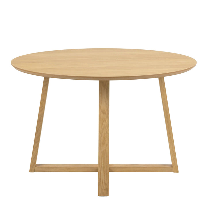 Malika Round Dining Table in Oak - TidySpaces