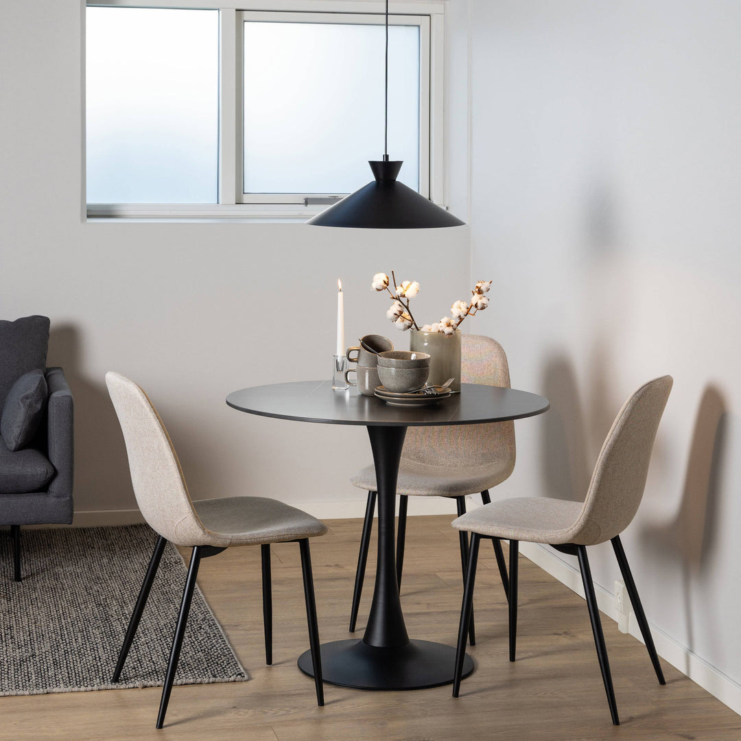 Malta Round Dining Table in Black - TidySpaces