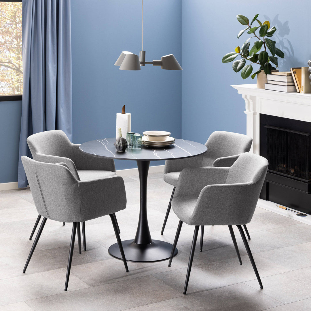 Malta Round Dining Table in Black - TidySpaces