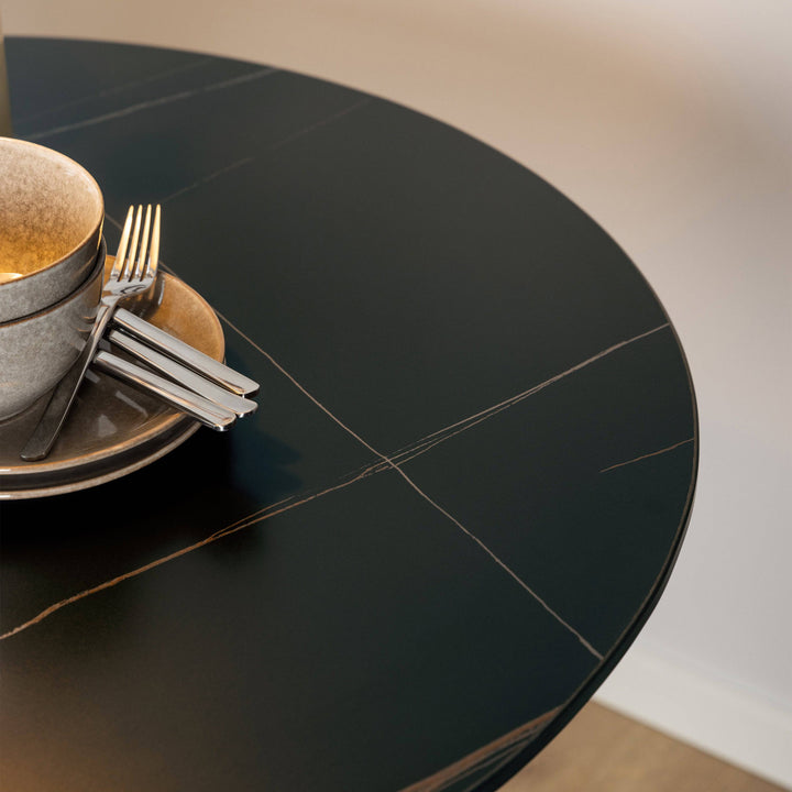 Malta Round Dining Table in Black - TidySpaces