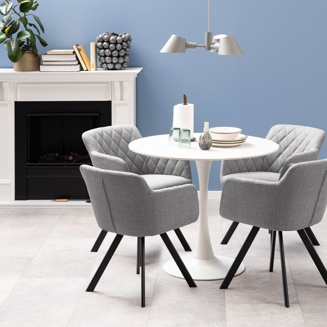 Malta Round Dining Table in White - TidySpaces