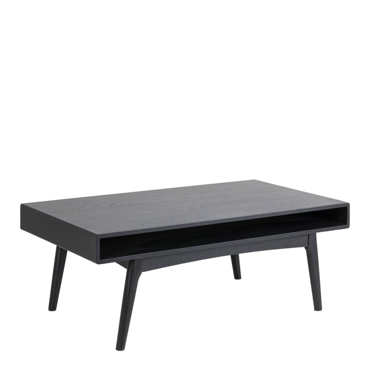 Marte Coffee Table with Open Shelf in Black - TidySpaces