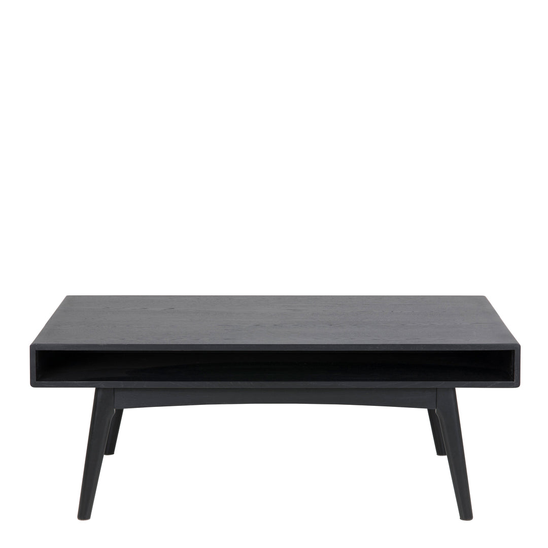 Marte Coffee Table with Open Shelf in Black - TidySpaces