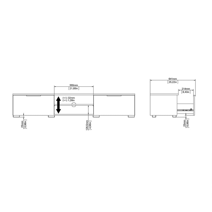 Match TV Unit 2 Drawers 2 Shelf in Jackson Hickory Oak - TidySpaces