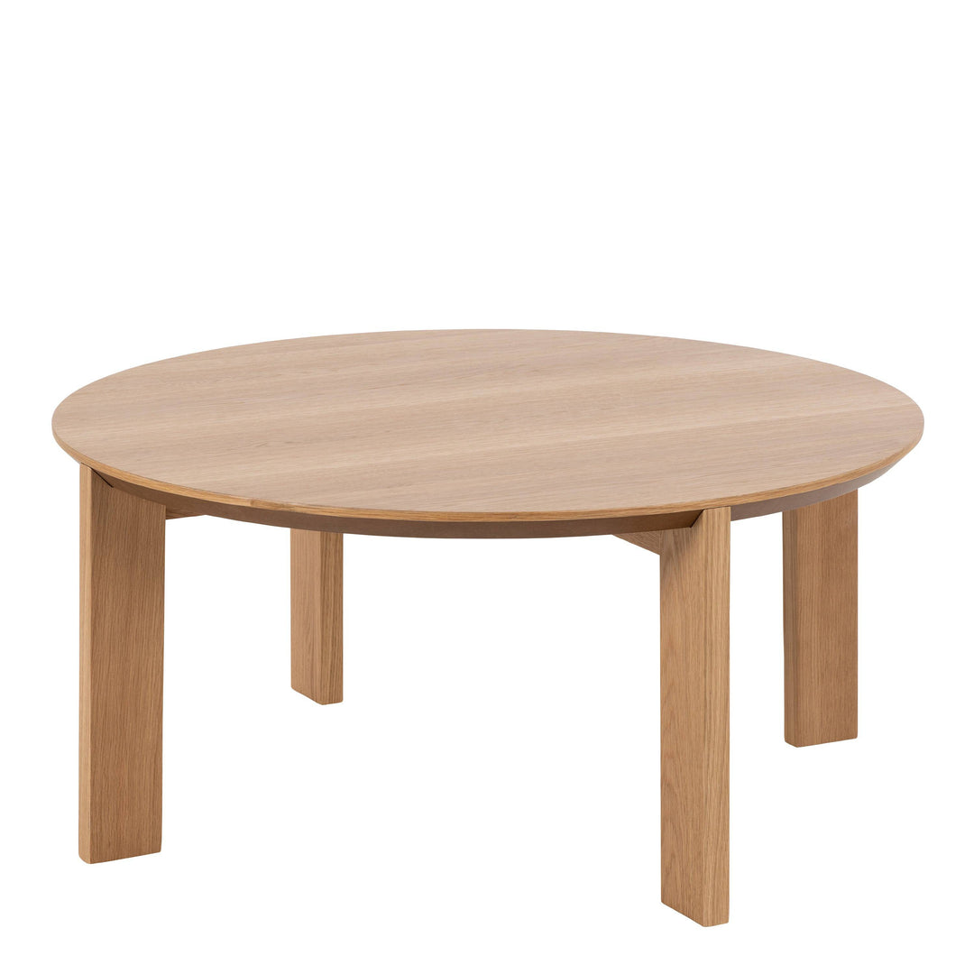 Maxime Round Coffee Table in Matt Oak - TidySpaces