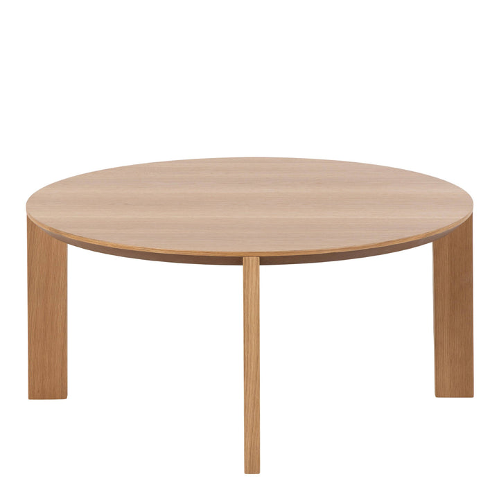 Maxime Round Coffee Table in Matt Oak - TidySpaces