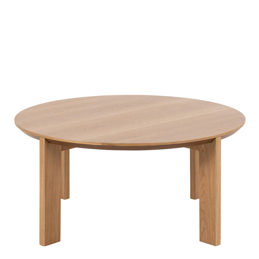 Maxime Round Coffee Table in Matt Oak - TidySpaces